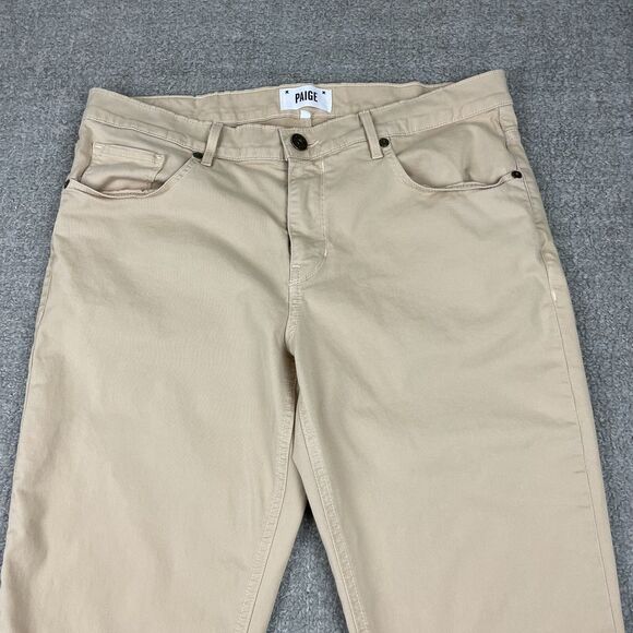 Paige Jeans Mens 34 Normandie Tan Japanese Twill Chino Straight - Picture 2 of 16